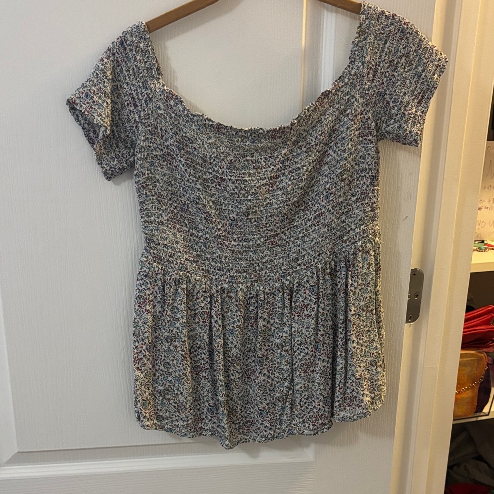 Old Navy Floral Smocked Off-Shoulder Top